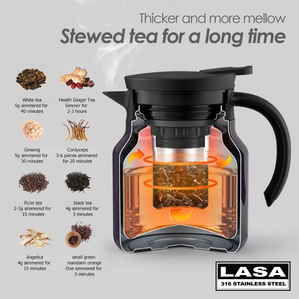 LASA 316 Stainless Steel Thermos Vacuum Insulated Coffee Pot Tea Pot - Image 3
