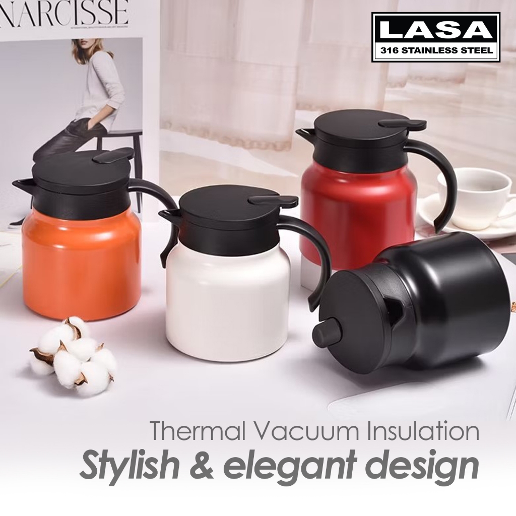 LASA 316 Stainless Steel Thermos Vacuum Insulated Coffee Pot Tea Pot - Image 4