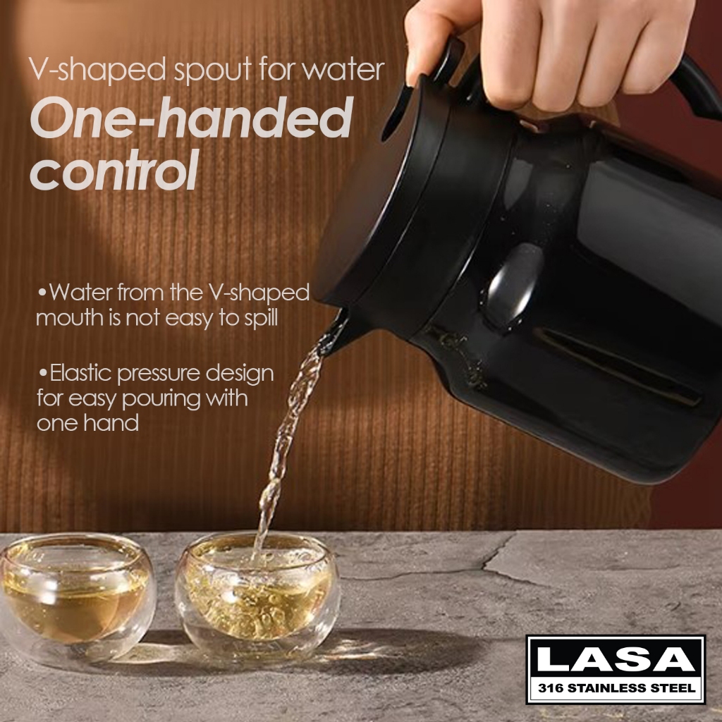 LASA 316 Stainless Steel Thermos Vacuum Insulated Coffee Pot Tea Pot - Image 8