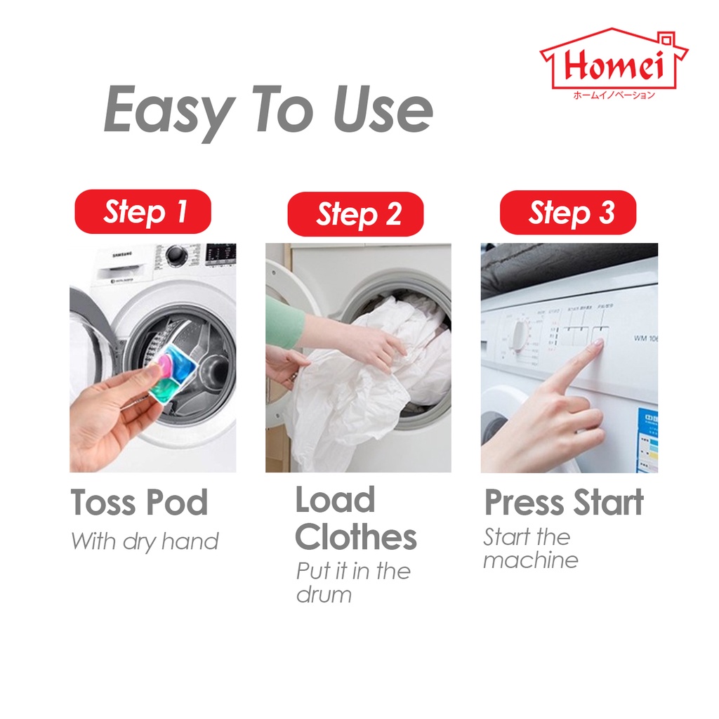 Homeikleen 3 In 1 Laundry Detergent Gel Capsules - Image 7