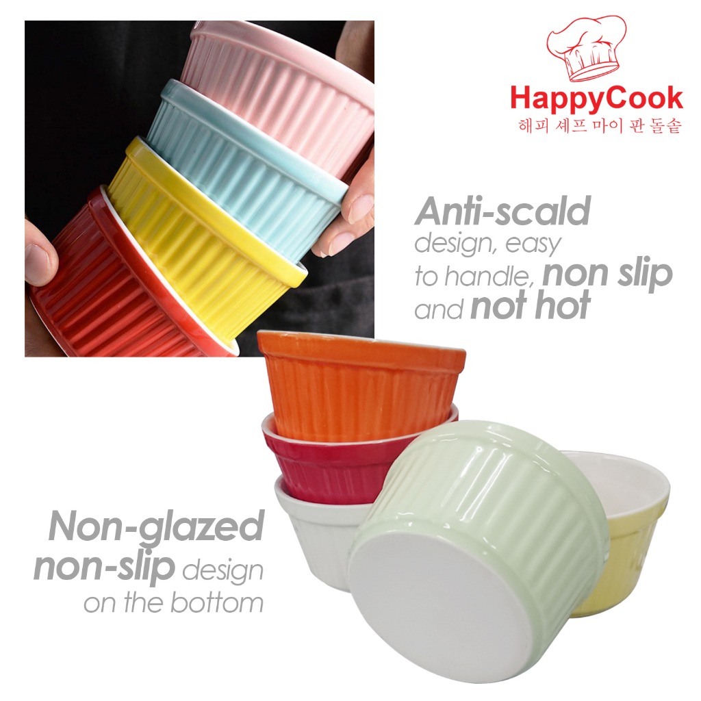 HappyCook Nordic Ceramic Soufflé Bowl Set (6 Pcs) - Image 3