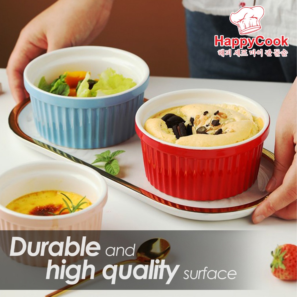 HappyCook Nordic Ceramic Soufflé Bowl Set (6 Pcs) - Image 5
