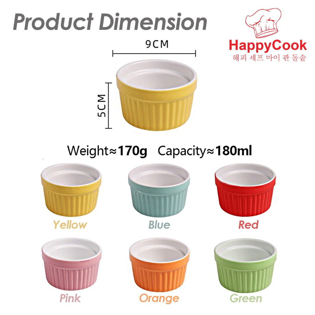 HappyCook Nordic Ceramic Soufflé Bowl Set (6 Pcs) - Image 7