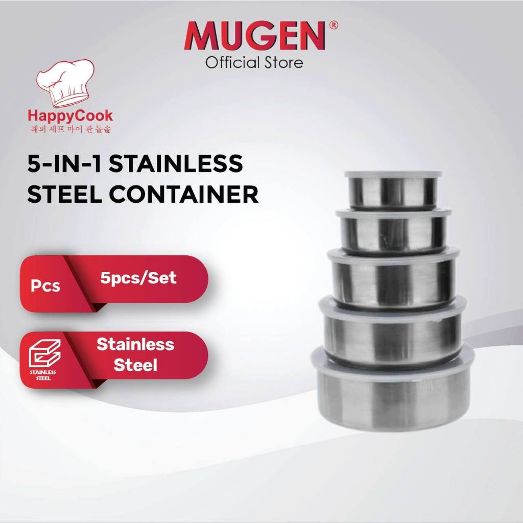 HappyCook 5 In 1 Stainless Steel Food Container