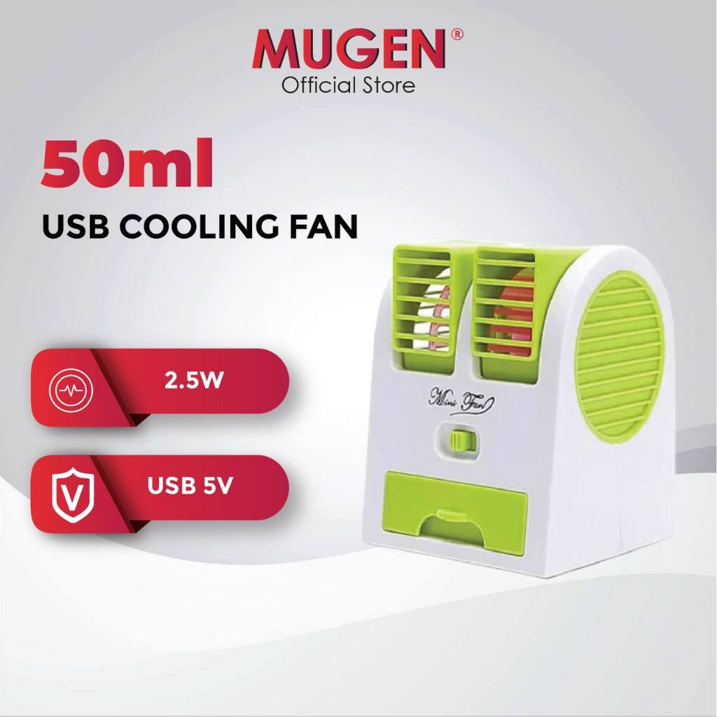 Portable USB Mini Fan Double Blow Wind Bladeless Desktop Cooler