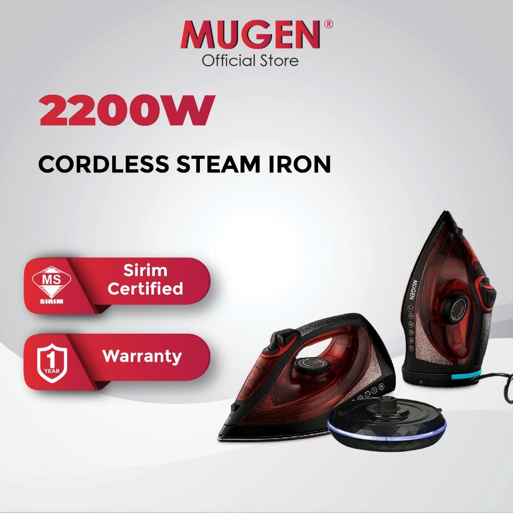 MUGEN Anti-Burn Guaranteed Cordless Steam Iron (2200W) MSI-2200