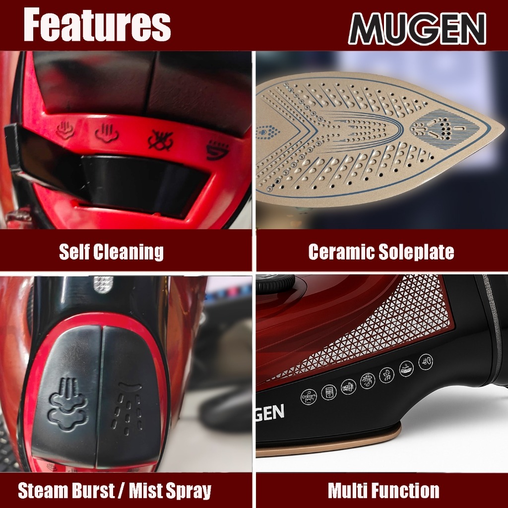 MUGEN Anti-Burn Guaranteed Cordless Steam Iron (2200W) MSI-2200 - Image 8