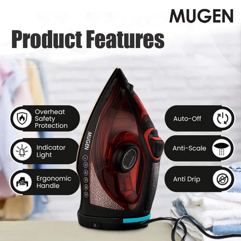 MUGEN Anti-Burn Guaranteed Cordless Steam Iron (2200W) MSI-2200 - Image 9