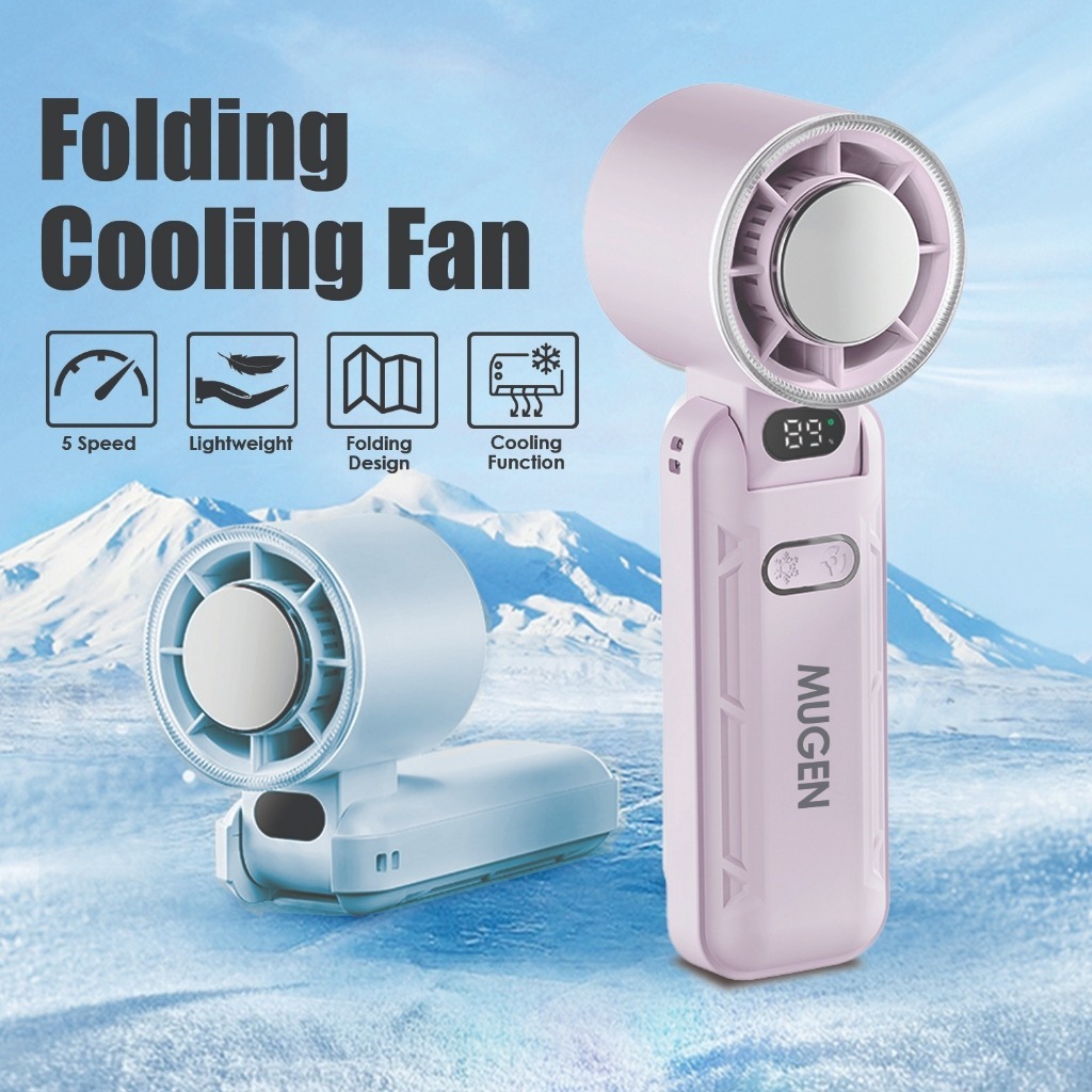 MUGEN Handheld Rechargeable Mini Foldable Portable Fan With Digital Display X80 - Image 3
