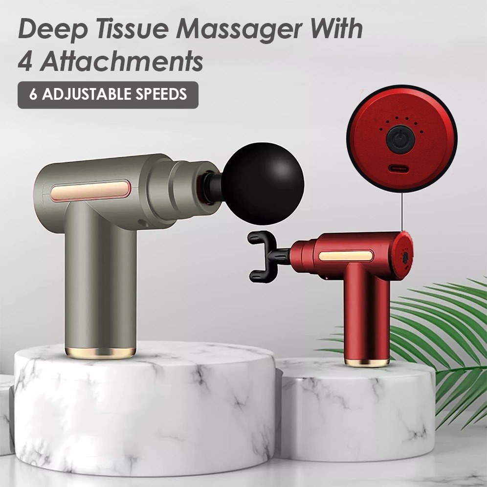 MUGEN Mini Relaxing Rechargeable Massage Gun Relaxation 4 Massage Head 6 Speeds - Image 6