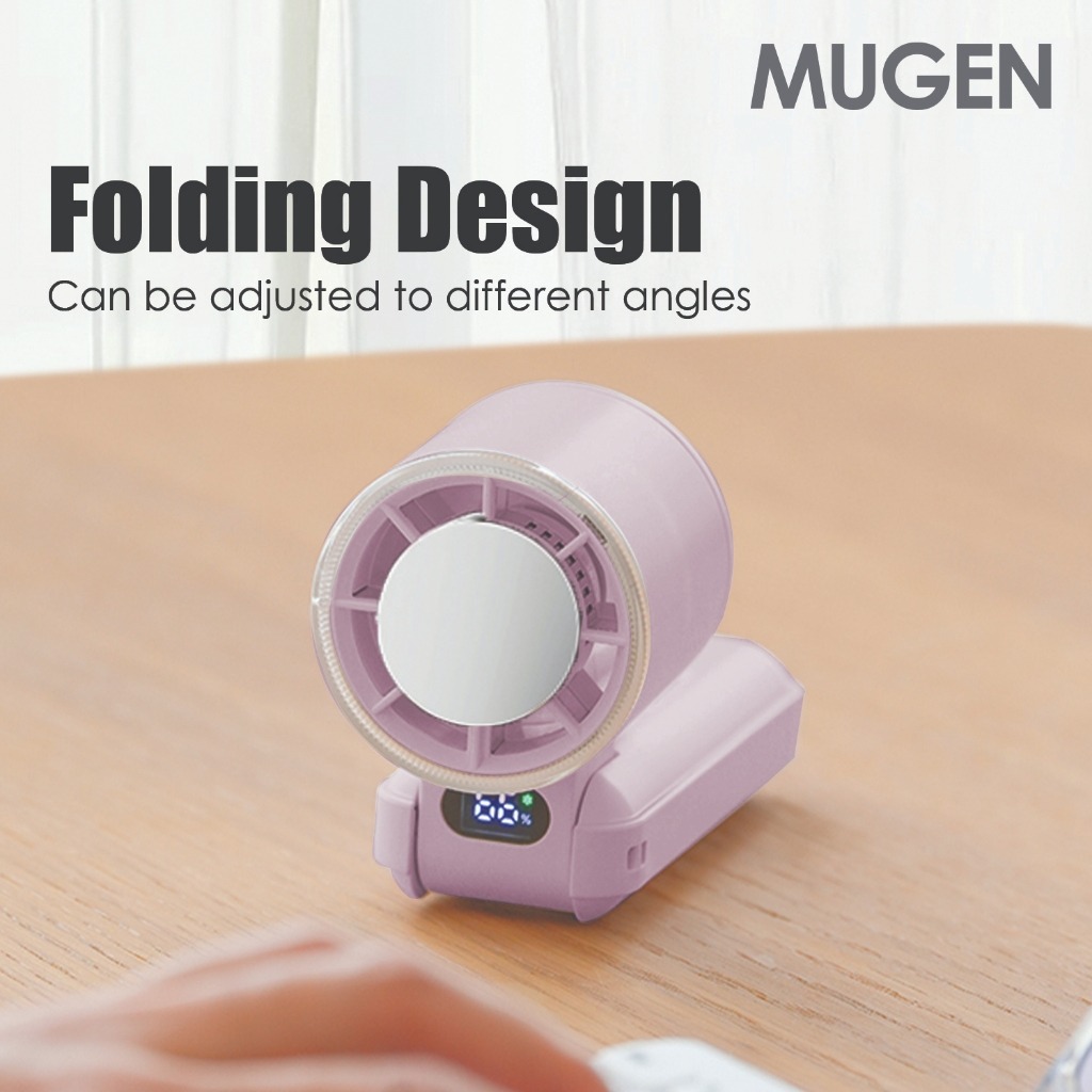 MUGEN Handheld Rechargeable Mini Foldable Portable Fan With Digital Display X80 - Image 7