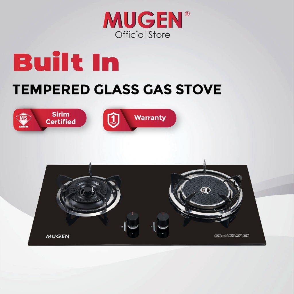 MUGEN Tempered Glass Built In Gas Hob / Tabletop Gas Cooker (7kW) MGH-G10