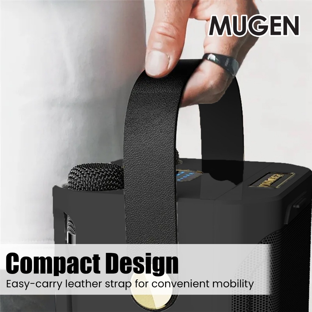 MUGEN Wireless Bluetooth Stereo Speaker Dual Microphone Portable Karaoke Set - Image 3