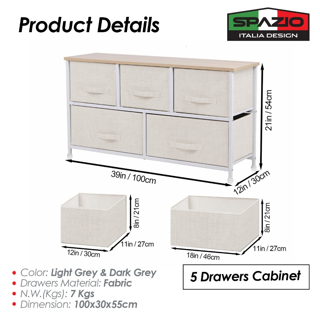 Spazio Drawer Cabinet Storage Organizer (5 Pcs) - Image 9