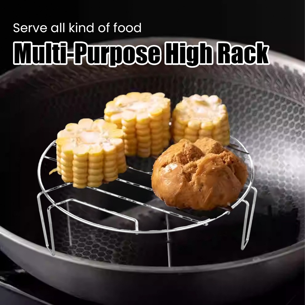 Stainless Steel Steamer Rack Round Cooker Steaming Tray Cooling Rack / Rak Kukus / Dulang Pengukus (23cm) - Image 3
