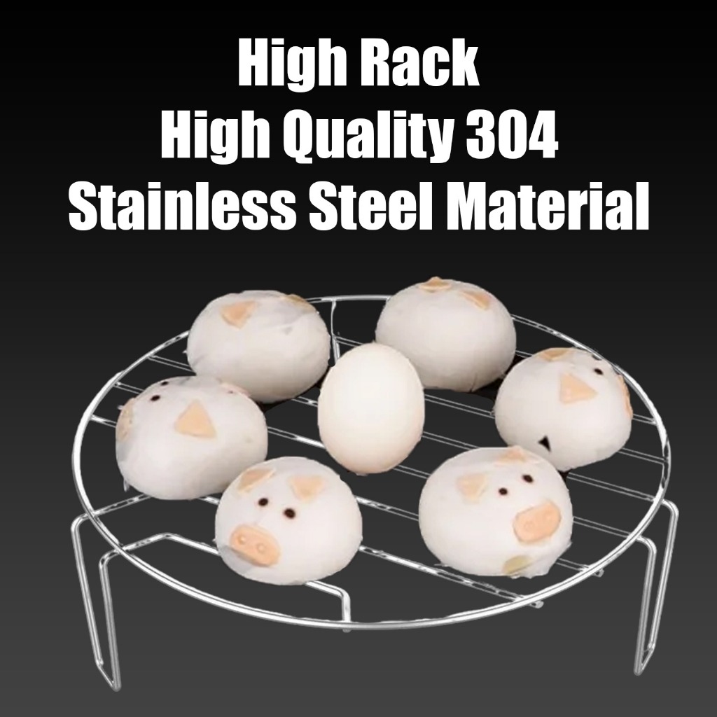 Stainless Steel Steamer Rack Round Cooker Steaming Tray Cooling Rack / Rak Kukus / Dulang Pengukus (23cm) - Image 4
