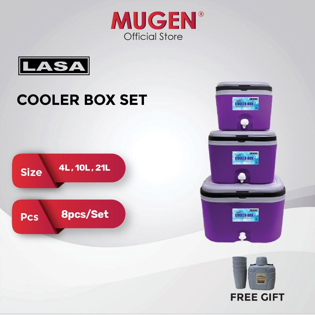 MUGEN Camping Cooler Box Outdoor Picnic Chiller Storage Box (4L 10L 21L)