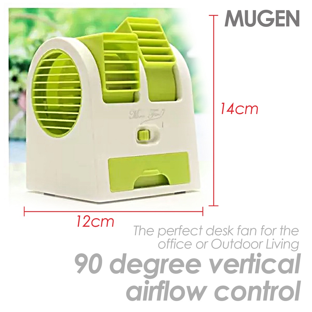 Portable USB Mini Fan Double Blow Wind Bladeless Desktop Cooler - Image 5