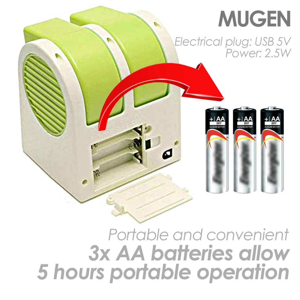 Portable USB Mini Fan Double Blow Wind Bladeless Desktop Cooler - Image 4