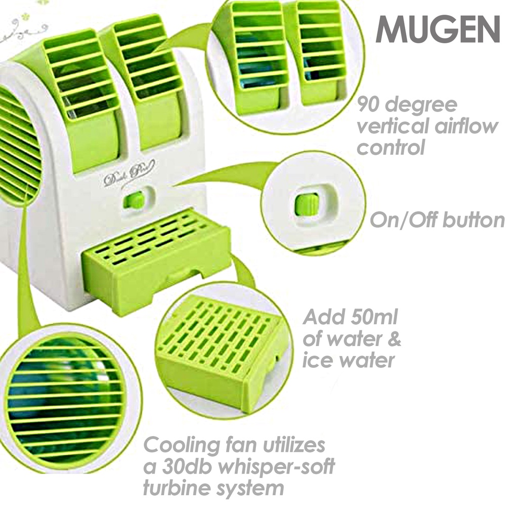 Portable USB Mini Fan Double Blow Wind Bladeless Desktop Cooler - Image 3