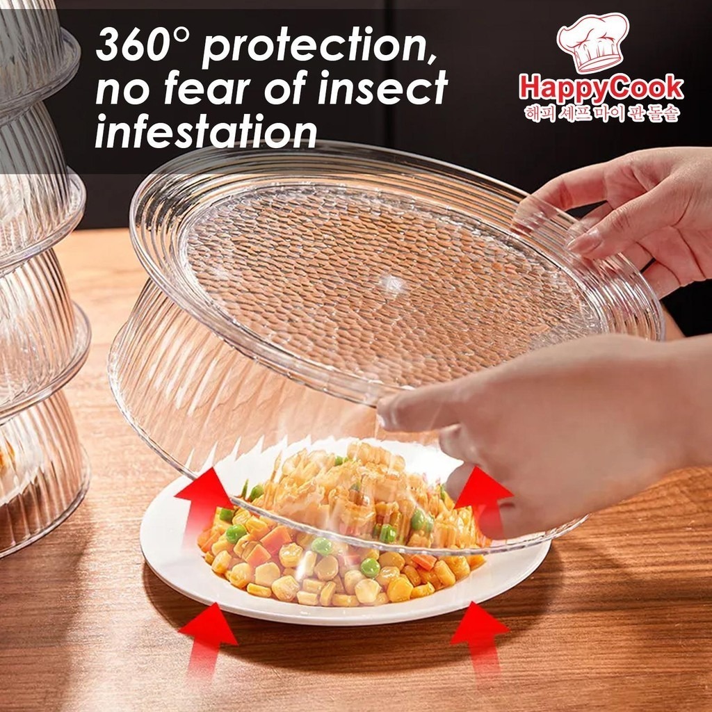 HappyCook 4 Tier/5 Tier Stackable Transparent Food Insulation Dish Cover - Image 9
