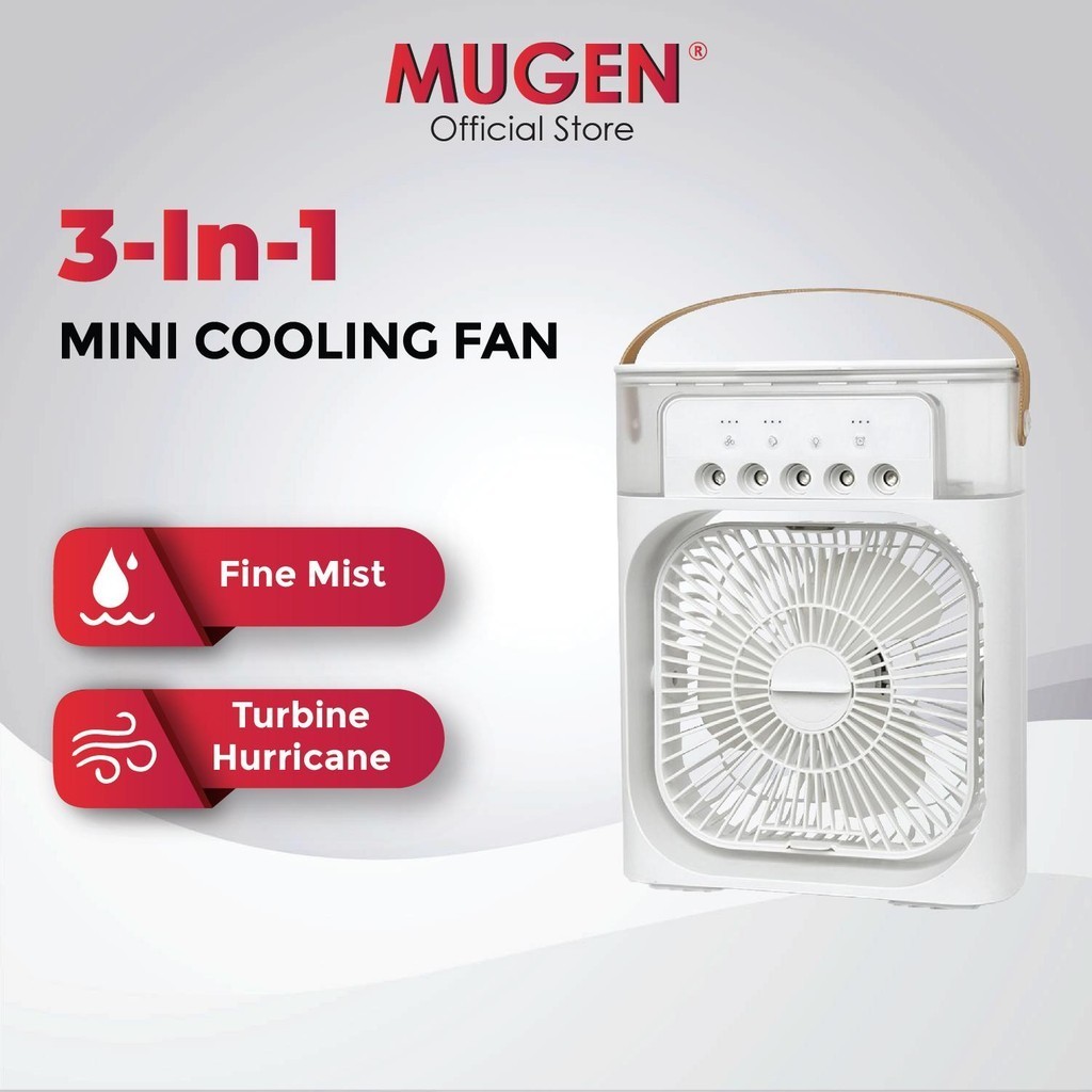 MUGEN 3 In 1 Mini Cooling Fan With 5 Sprays 7 Color Light (6")