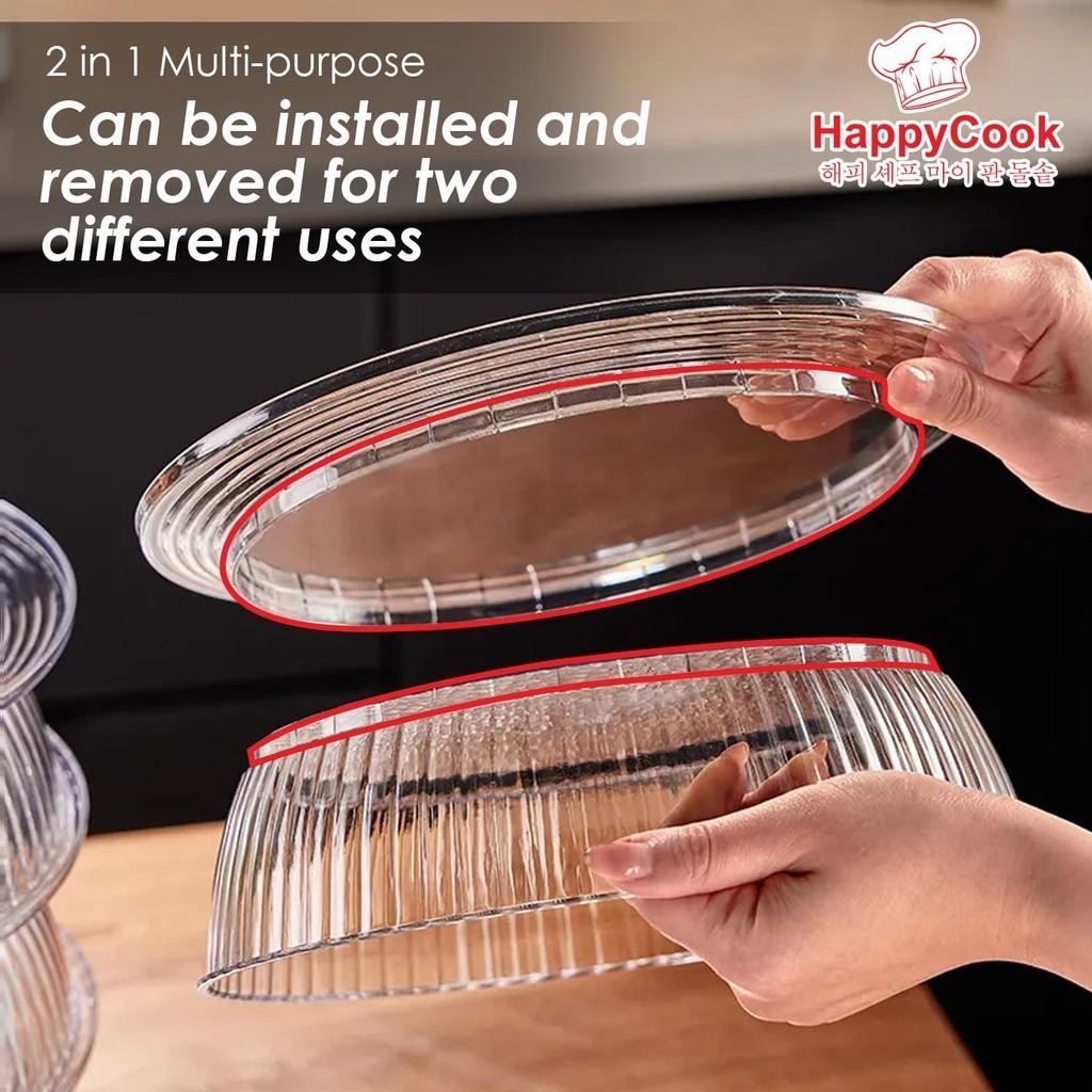 HappyCook 4 Tier/5 Tier Stackable Transparent Food Insulation Dish Cover - Image 7