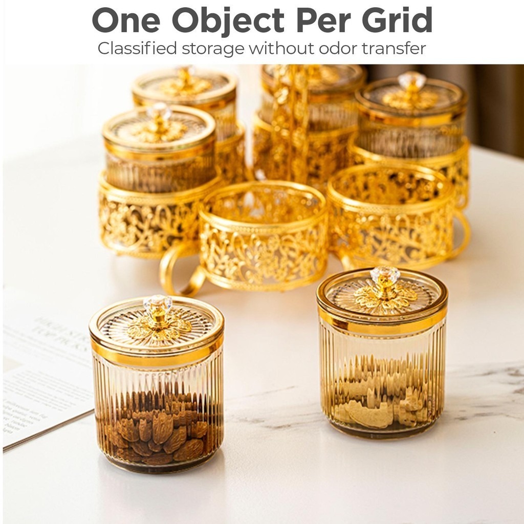 Royal Ledang Canister Golden Serving Coconut Tree Stand (6 Pcs) - Image 6