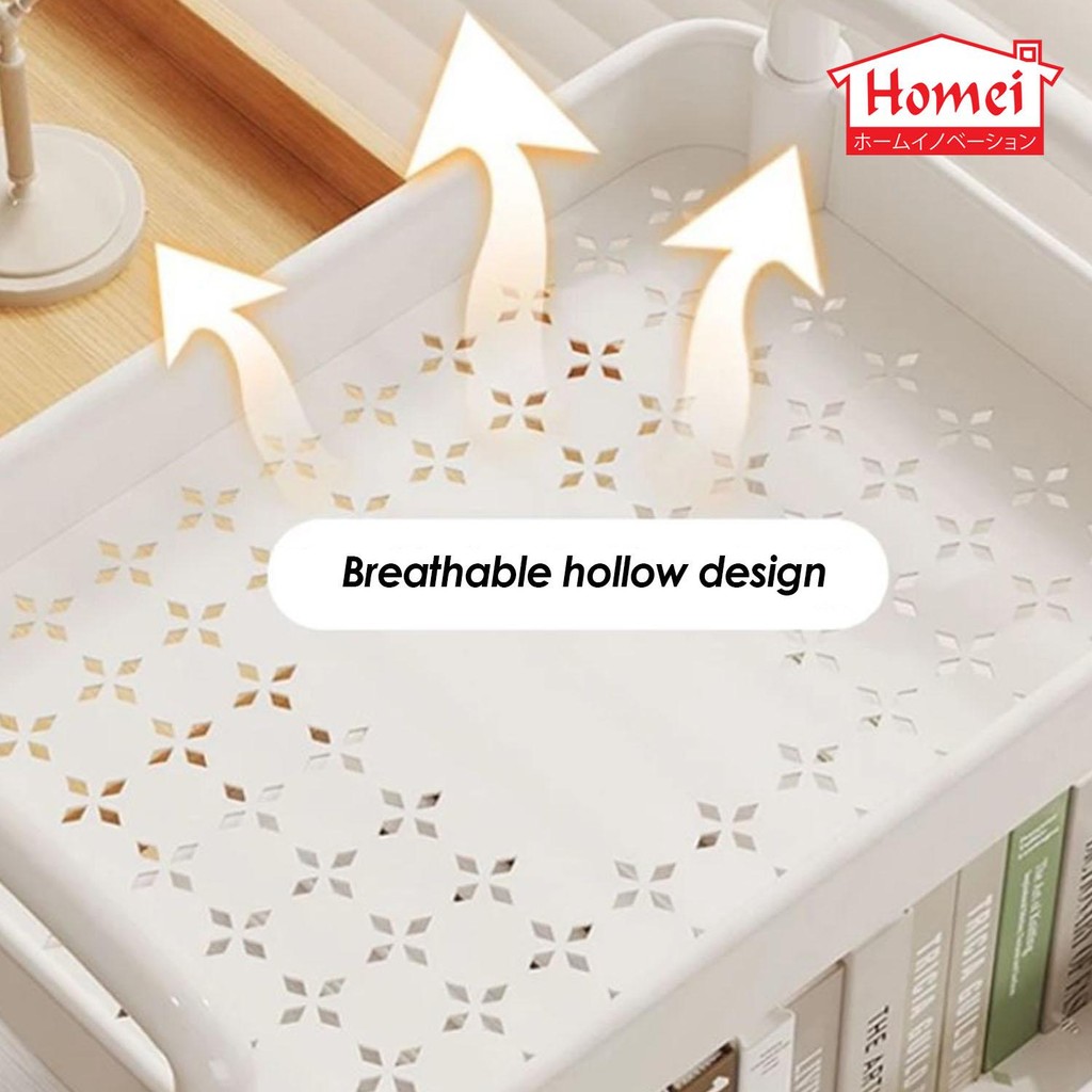 Homei 3 Tier 4 Tier Trolley Storage Rack Shelf With Wheel - Image 5