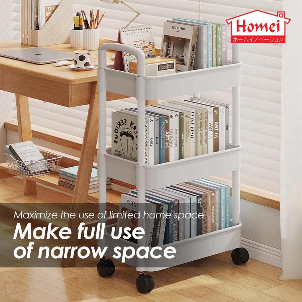 Homei 3 Tier 4 Tier Trolley Storage Rack Shelf With Wheel - Image 6