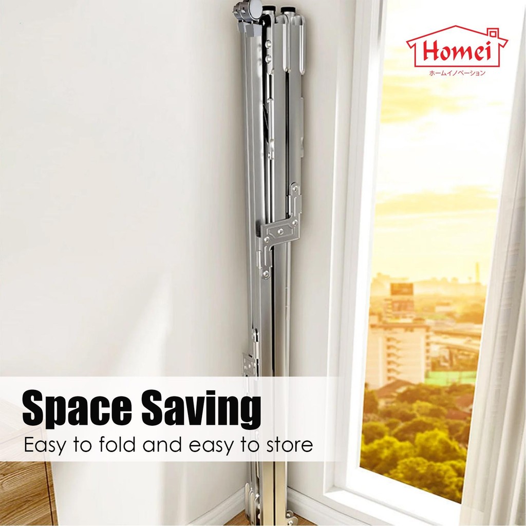 Homei Stainless Steel Extendable Clothes Laundry Drying Rack With Wheels (150 - 240cm) - Image 5